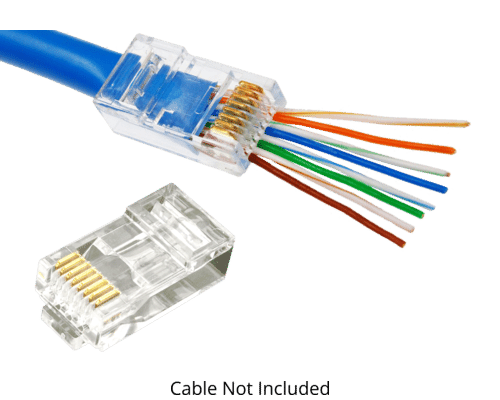 Premium Cat 6 (23AWG) UTP RJ45 Pass Through 8P8C Plugs (Pack of 10)